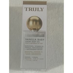 Truly Vanilla Baby Luxury Body Oil 1.7 fl oz Full Size New With Box 50ml